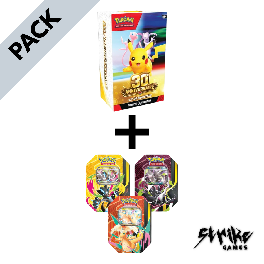 Pack Pokémon : 1 Bundle 30e Anniversaire + 1 Pokebox 2026/8 (aléatoire) | FR