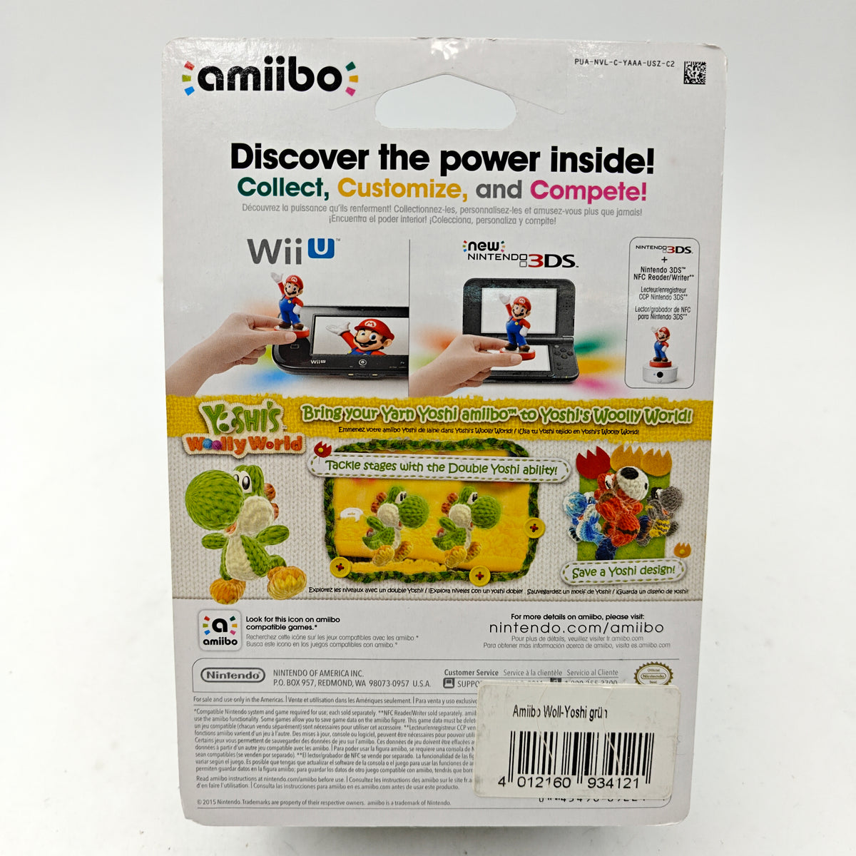 YOSHI'S WOOLLY WORLD AMIIBO - GREEN YARN YOSHI -