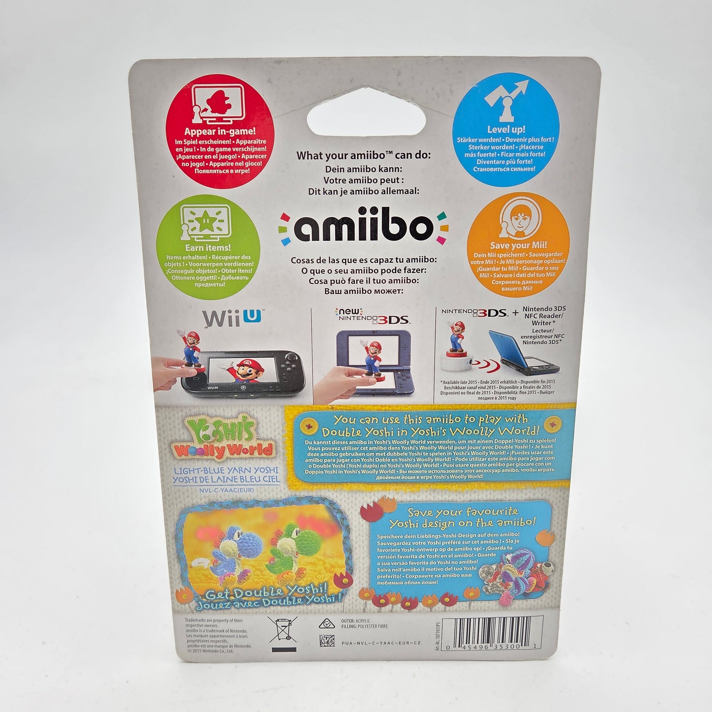 Amiibo Light Blue Yarn Yoshi - Yoshi's Woolly World
