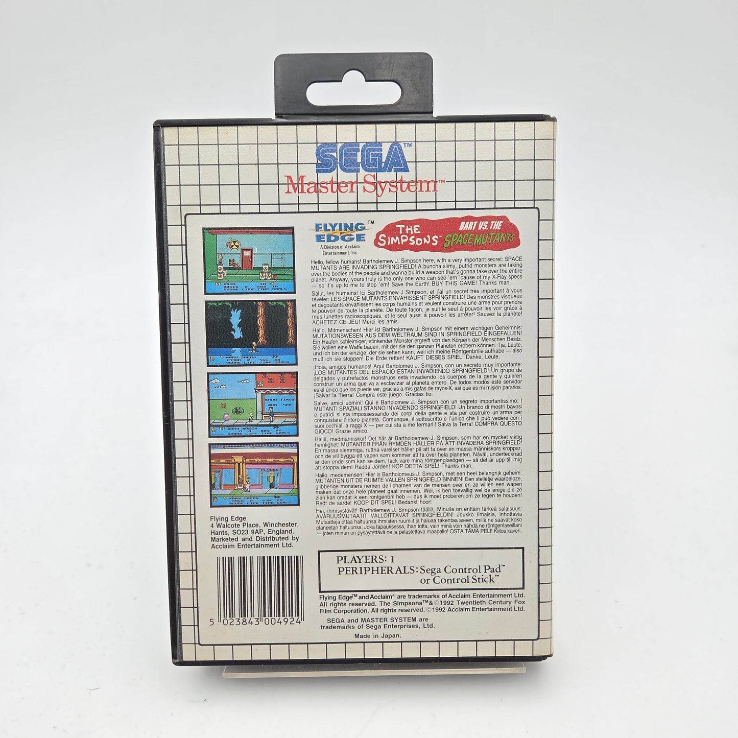 The Simpsons Bart vs. The Space Mutants - Master System