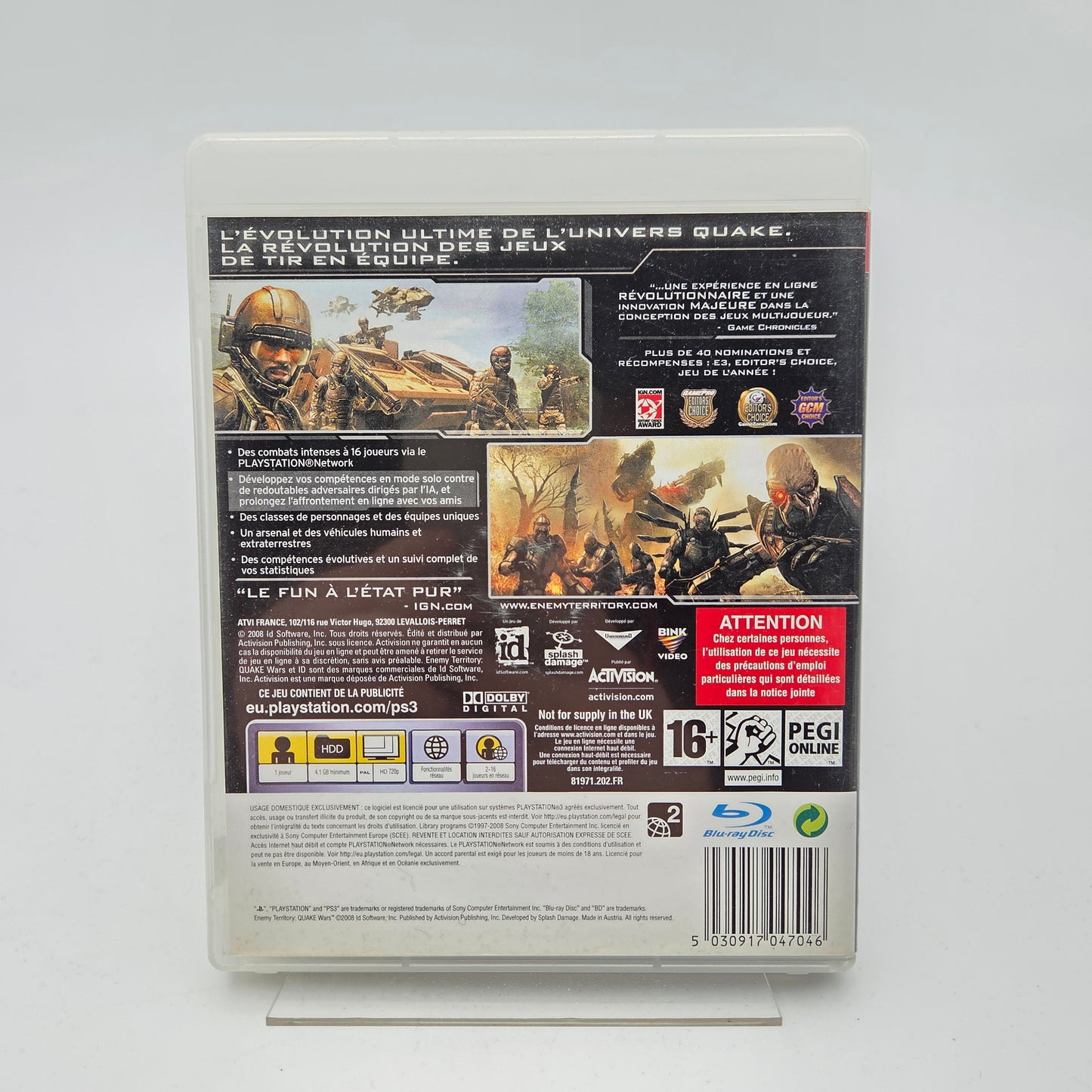 ENEMY TERRITORY QUAKE WARS - PLAYSTATION 3