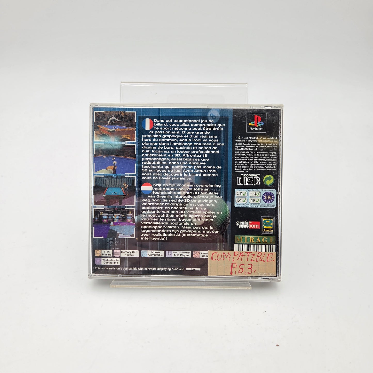 ACTUA POOL - PLAYSTATION 1