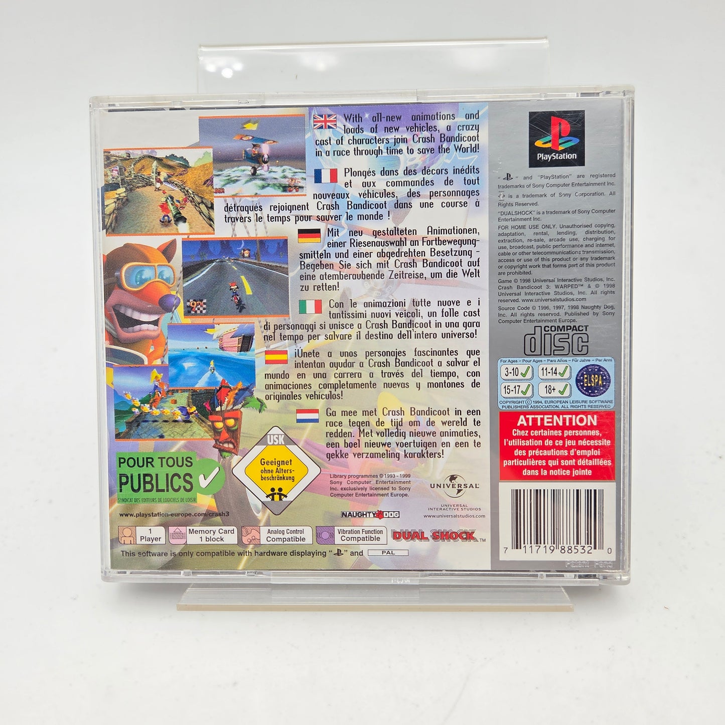 CRASH BANDICOOT 3 WARPED - PLAYSTATION 1