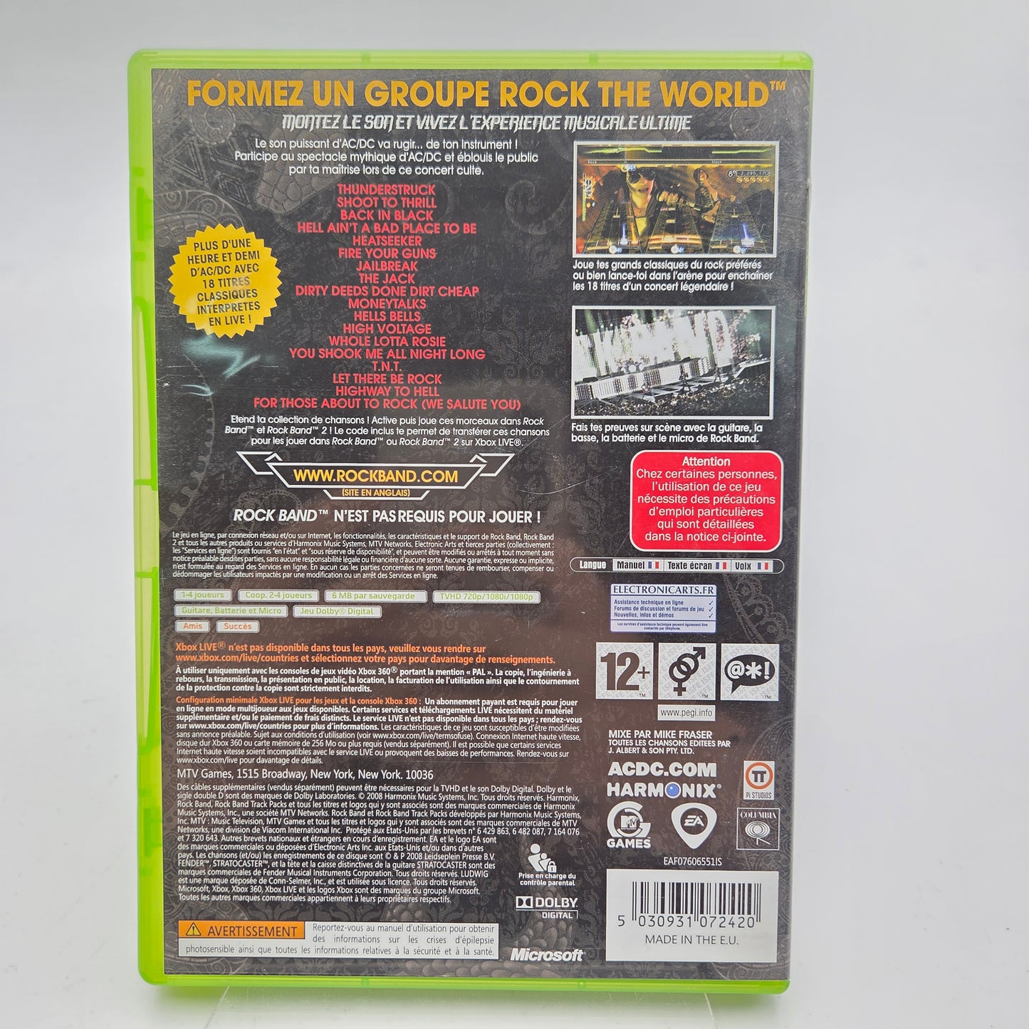 AC/DC LIVE ROCK BAND - XBOX 360