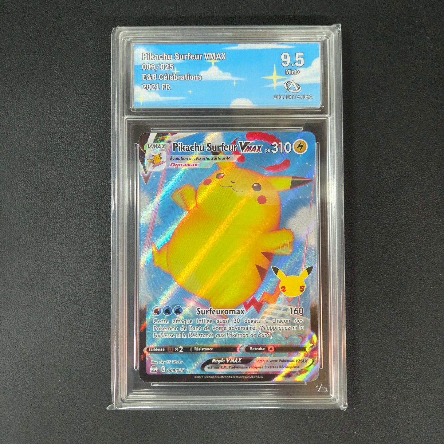 PIKACHU SURFEUR VMAX (CEL 009) (CA 9.5)