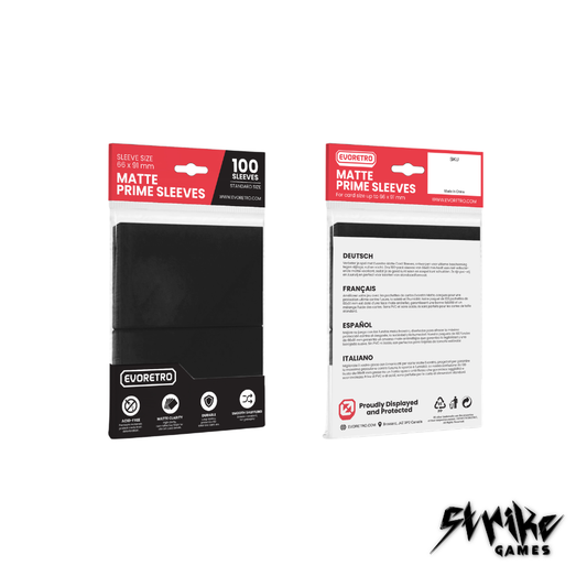 EVORETRO -Pochettes cartes mates Format standard 66x91mm noir 100-Pack