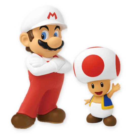 SUPER MARIO - STRANDARD FIGURE 2 MARIO & TOAD - 8 CM & 14 CM