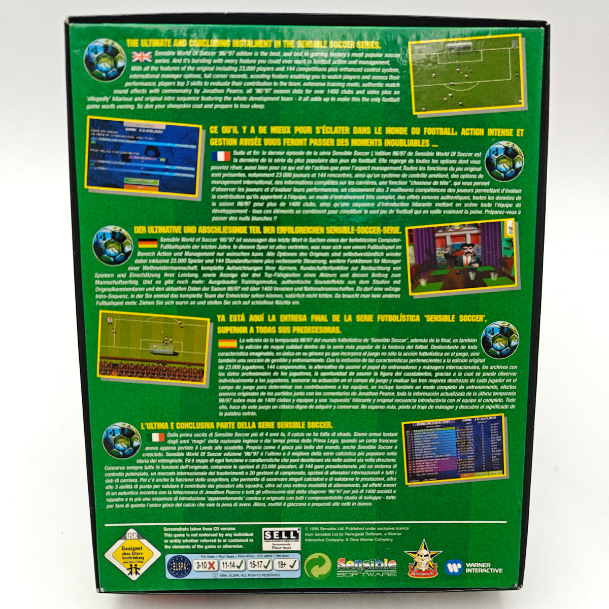 SENSIBLE WORLD OF SOCCER 96/97 - PC BIG BOX
