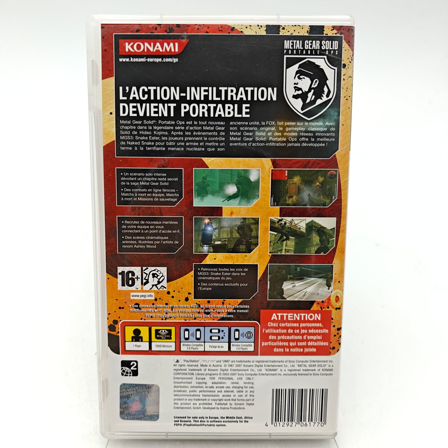 METAL GEAR SOLID : PORTABLE OPS - PLAYSTATION PORTABLE