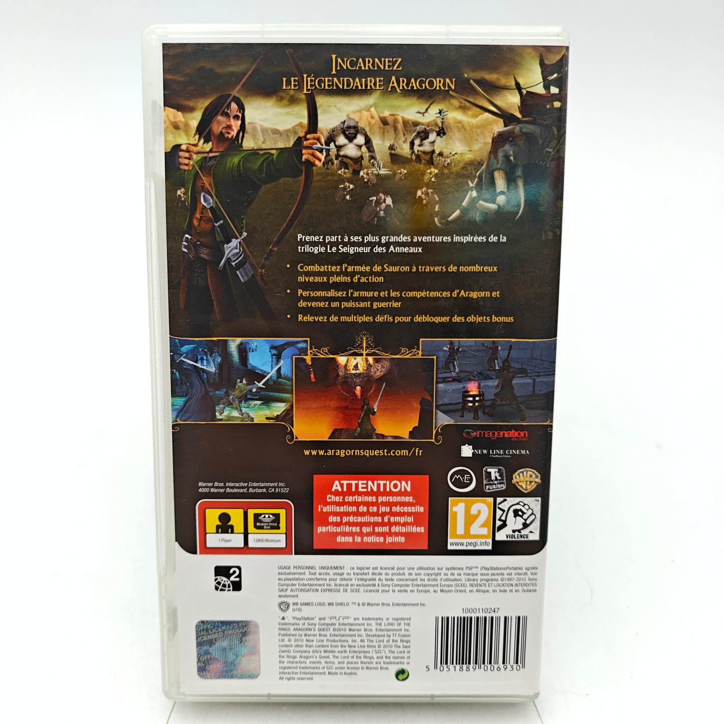 LE SEIGNEUR DES ANNEAUX : LA QUÊTE D'ARAGORN - PLAYSTATION PORTABLE