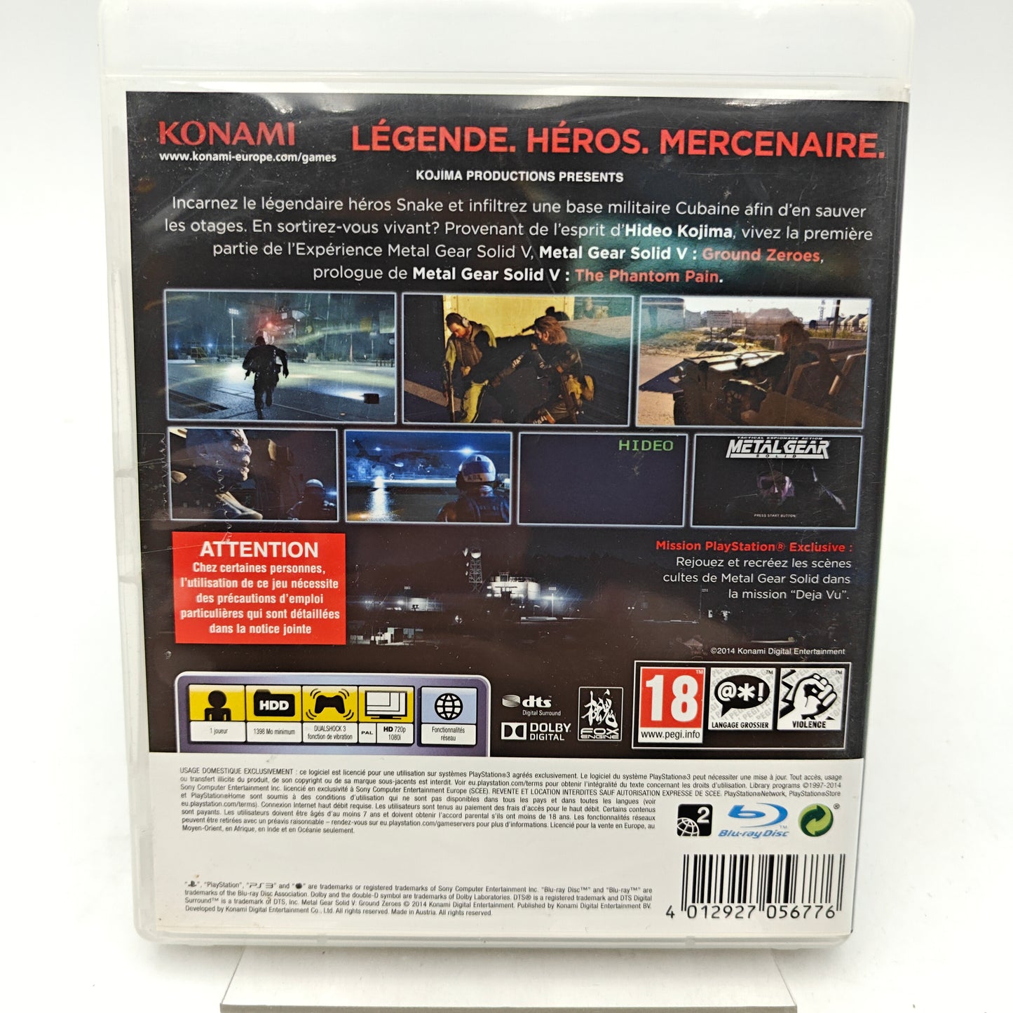 METAL GEAR SOLID V : GROUND ZEROES - PLAYSTATION 3