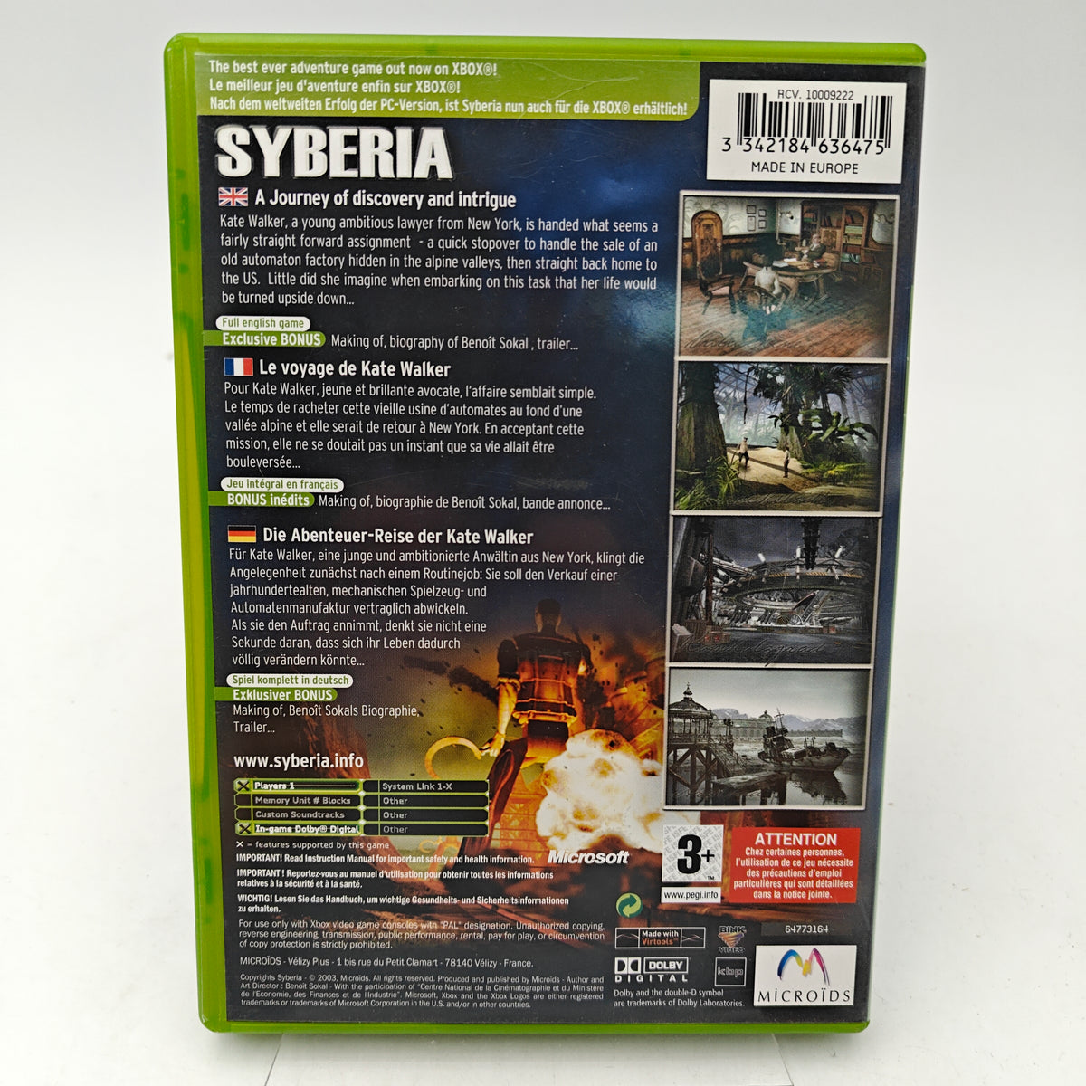 SYBERIA - XBOX