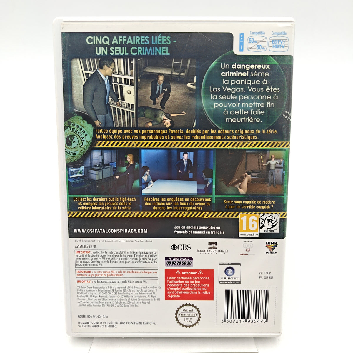 LES EXPERTS : CRIME SCENE INVESTIGATION – COMPLOT À LAS VEGAS - NINTENDO WII