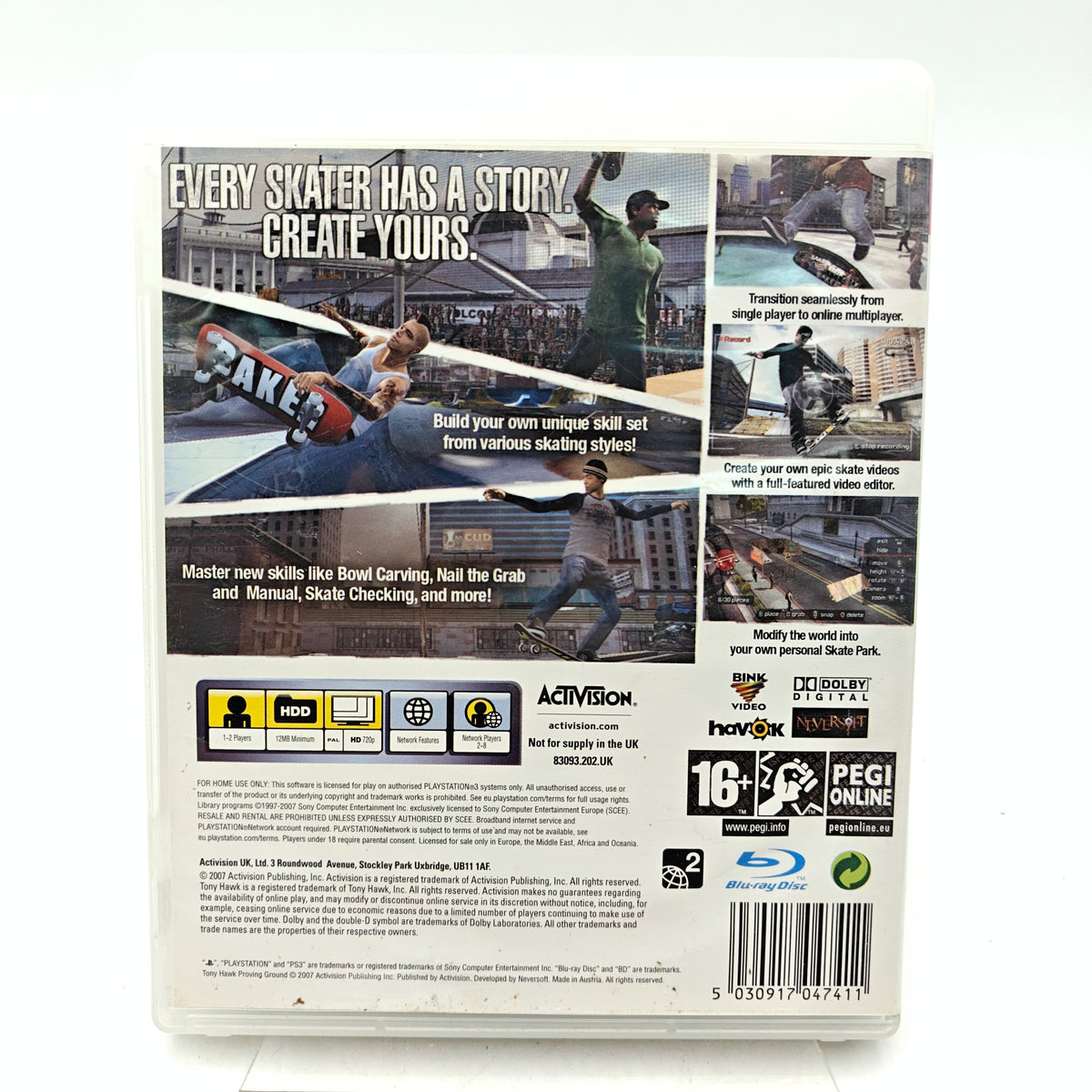 TONY HAWK'S PROVING GROUND - PLAYSTATION 3