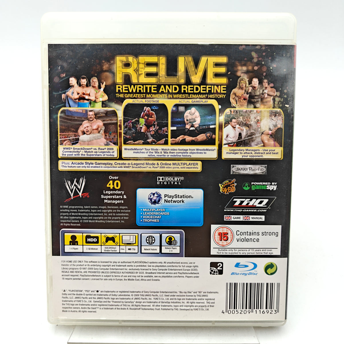 WWE LEGENDS OF WRESTLEMANIA - PLAYSTATION 3