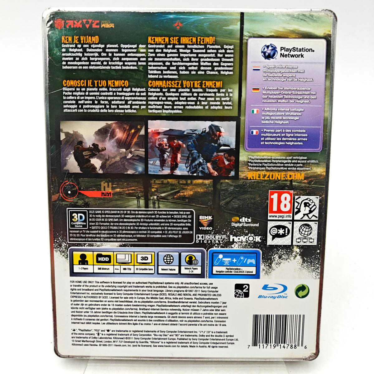 KILLZONE 3 STEELBOOK - PLAYSTATION 3