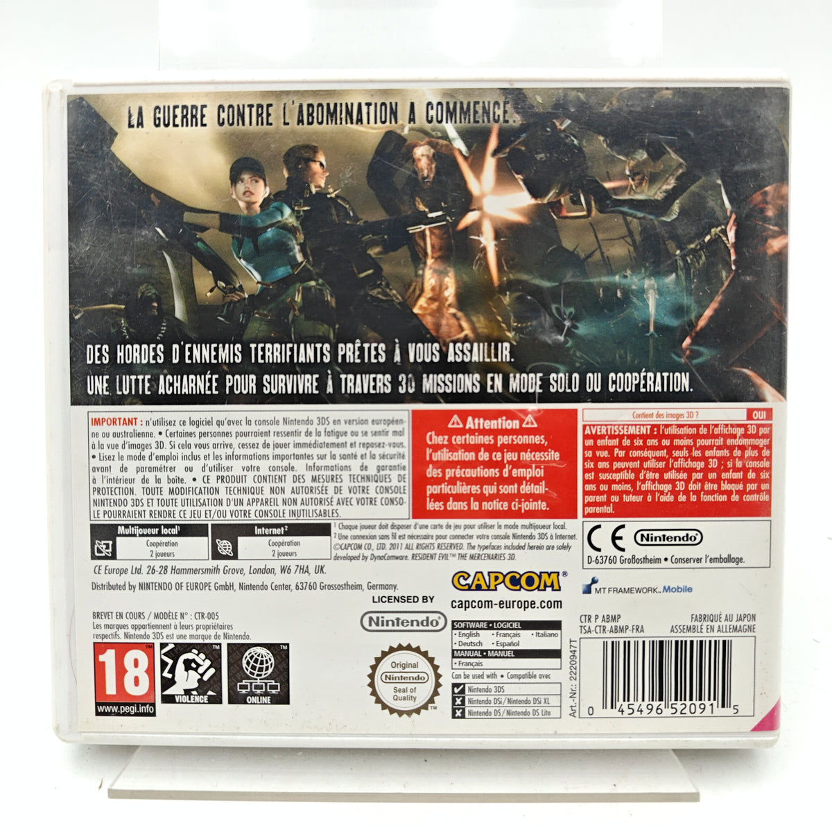RESIDENT EVIL: THE MERCENARIES 3D - NINTENDO 3DS