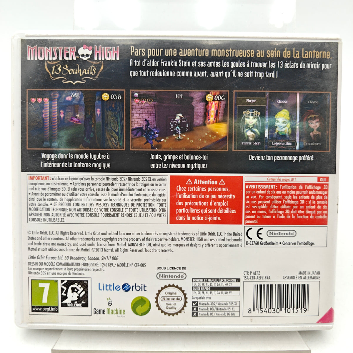 MONSTER HIGH: 13 SOUHAITS - NINTENDO 3DS