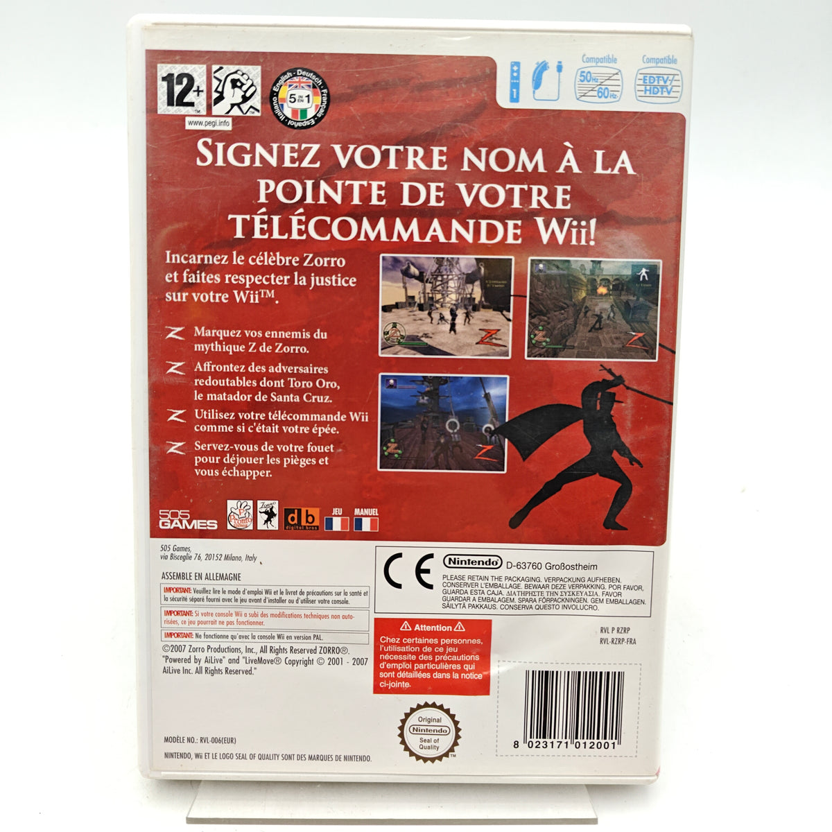 LA DESTINÉE DE ZORRO - NINTENDO WII