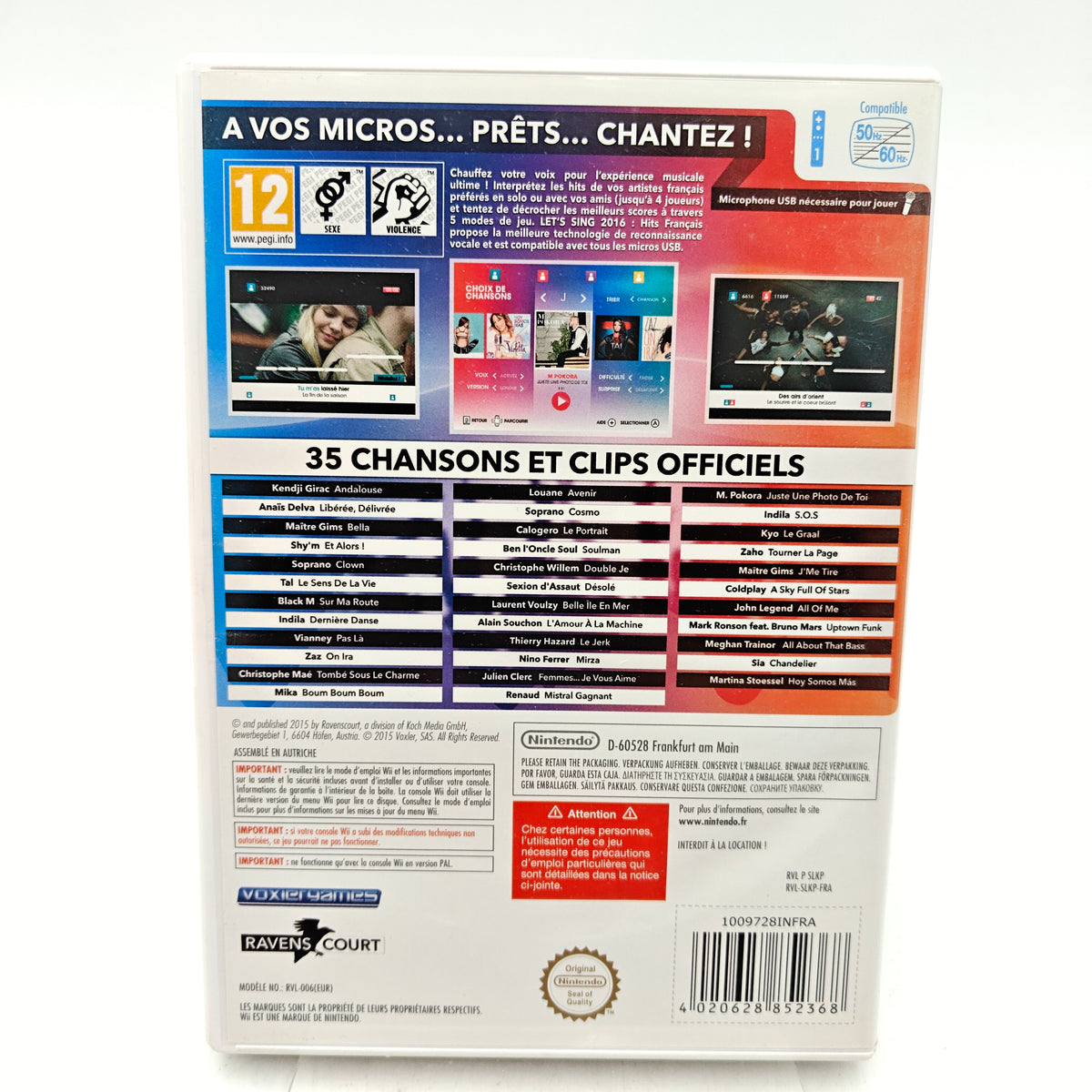 LET'S SING 2016 : HITS FRANÇAIS - NINTENDO WII