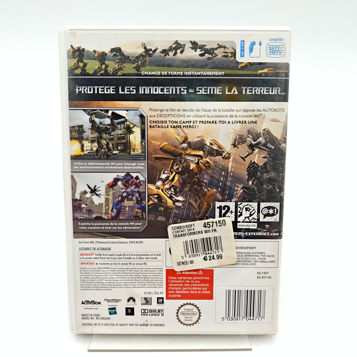 TRANSFORMERS : LE JEU - NINTENDO WII