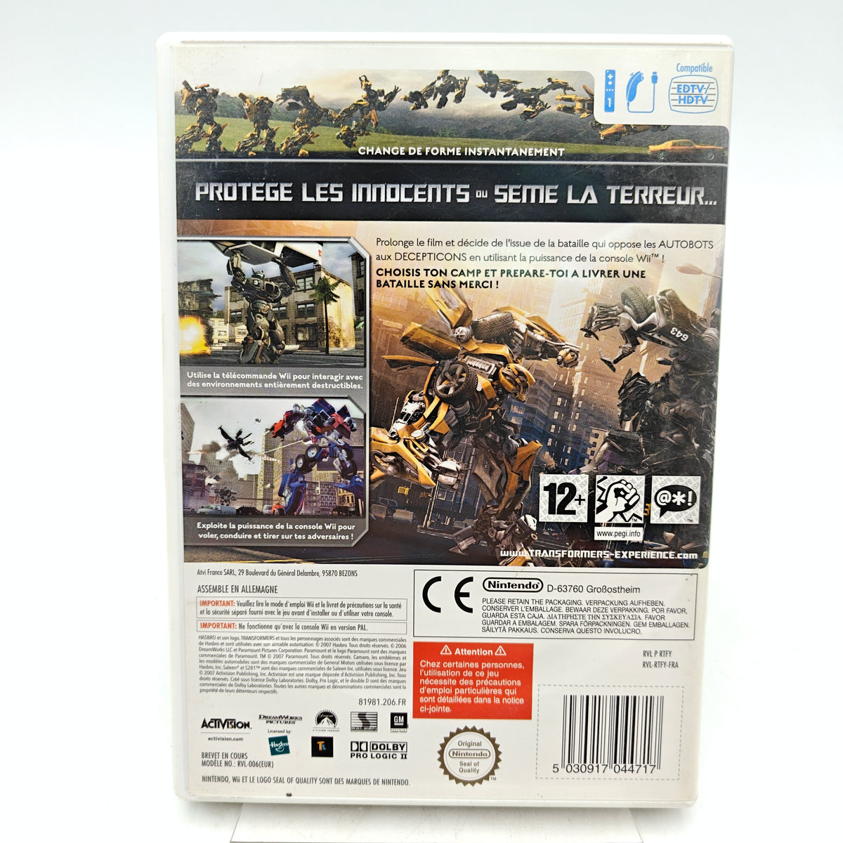 TRANSFORMERS : LE JEU - NINTENDO WII