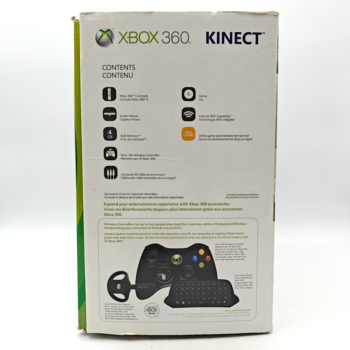 XBOX 360 PACK KINECT 4 GB