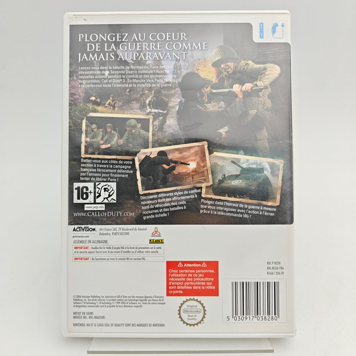 CALL OF DUTY 3 : EN MARCHE VERS PARIS - NINTENDO WII
