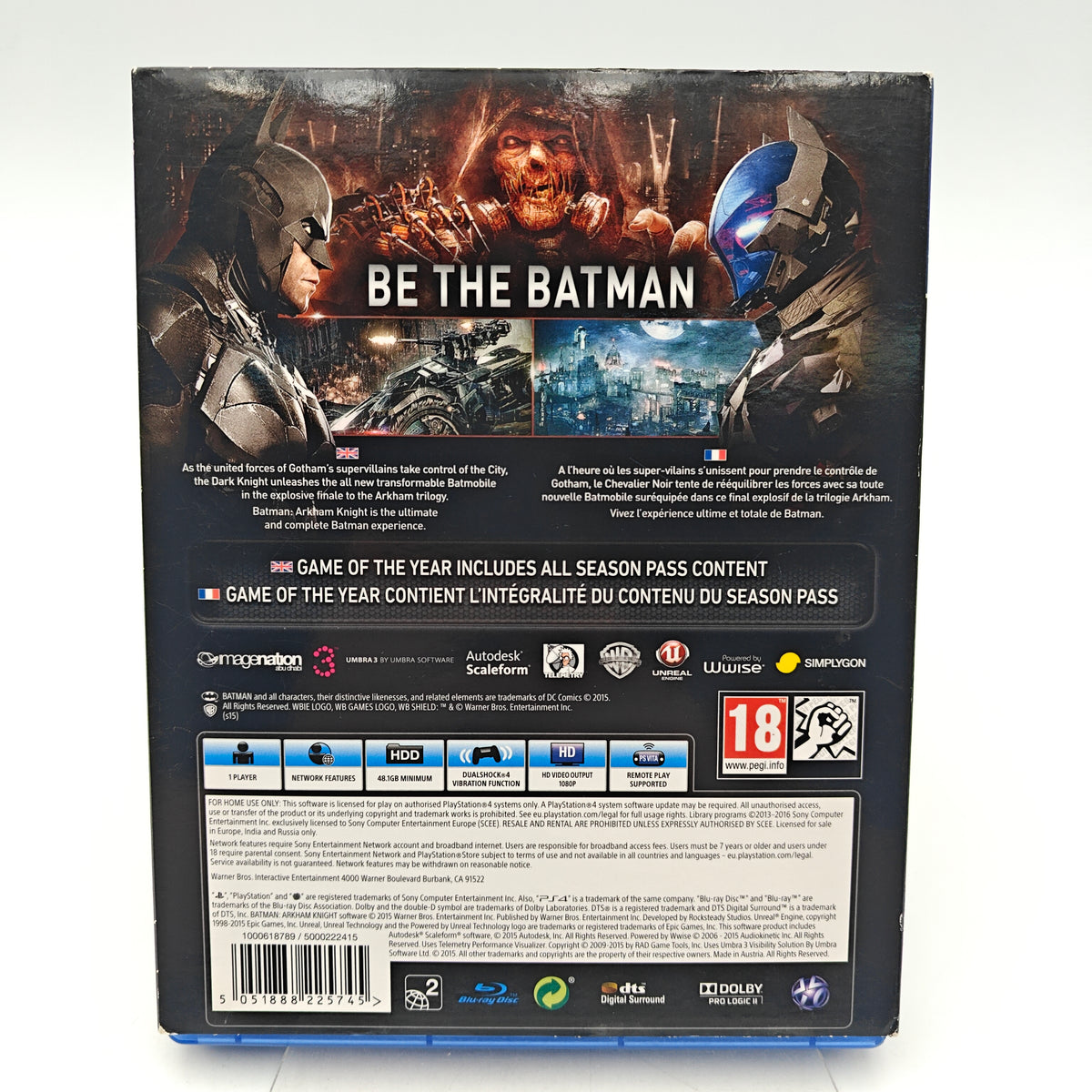 BATMAN: ARKHAM KNIGHT – GAME OF THE YEAR EDITION - PLAYSTATION 4
