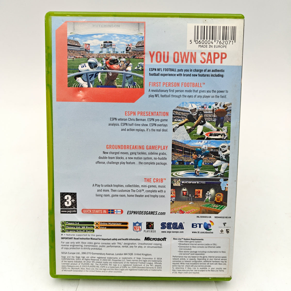 ESPN NFL FOOTBALL - XBOX