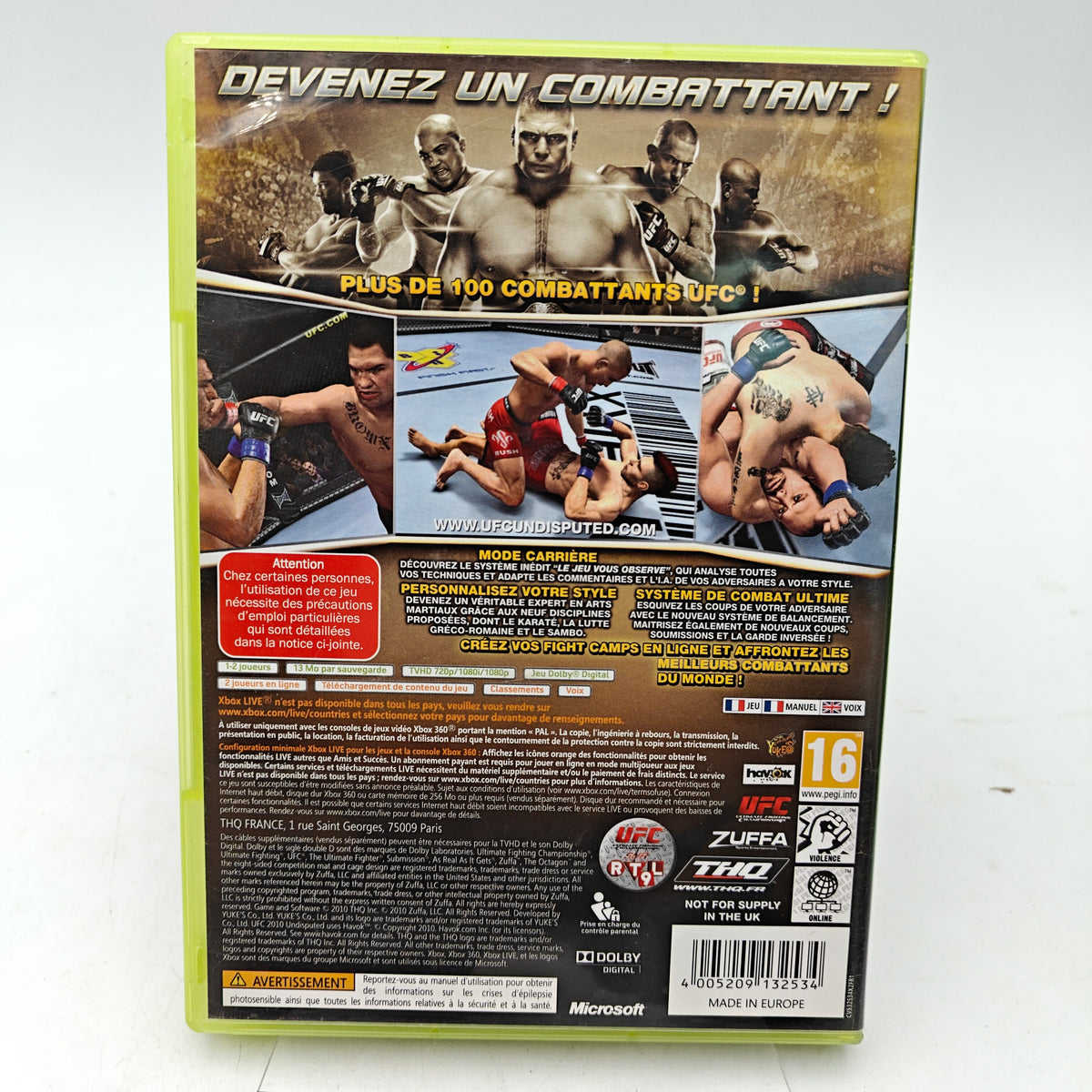 UFC UNDISPUTED 2010 - XBOX 360