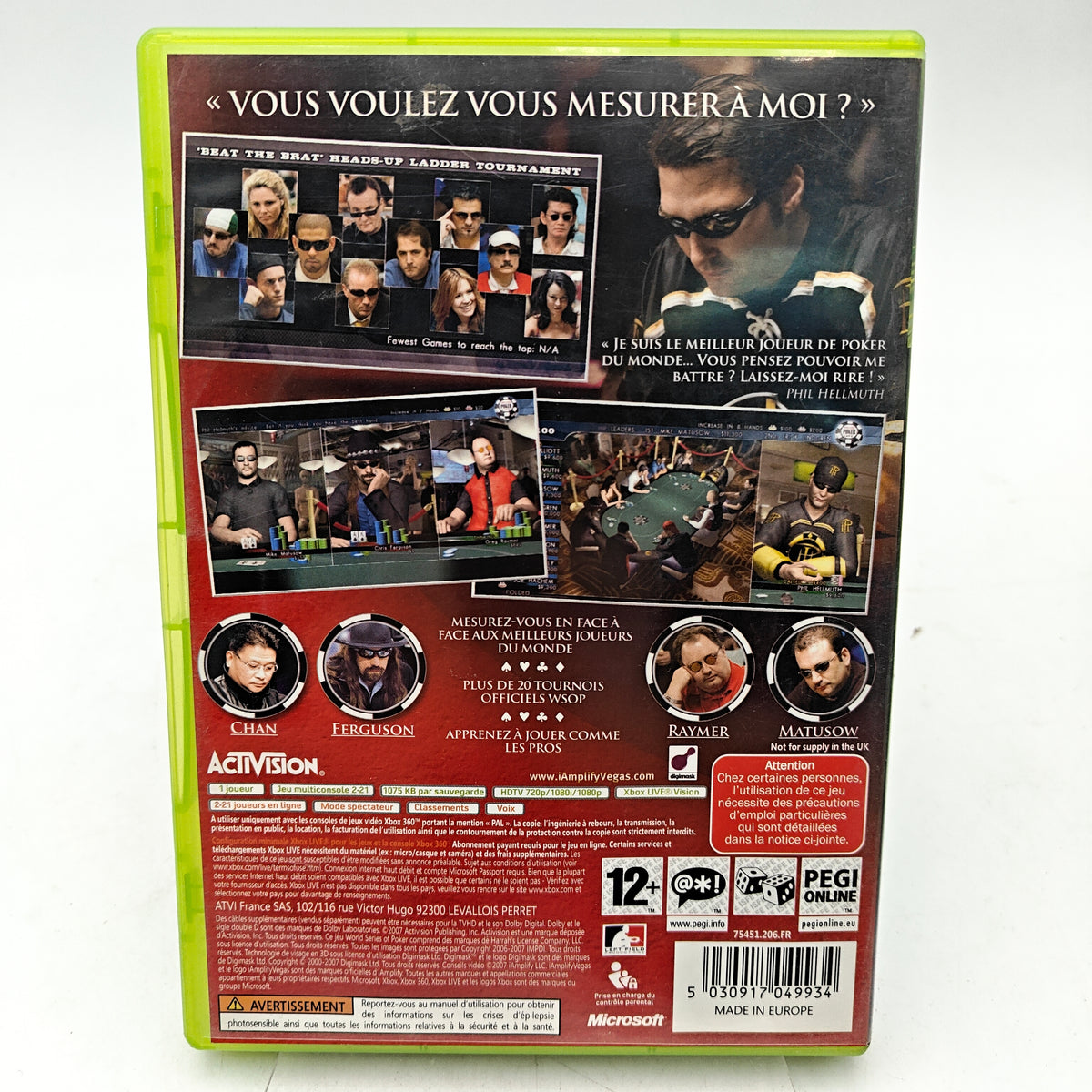 WORLD SERIES OF POKER 2008 - XBOX 360