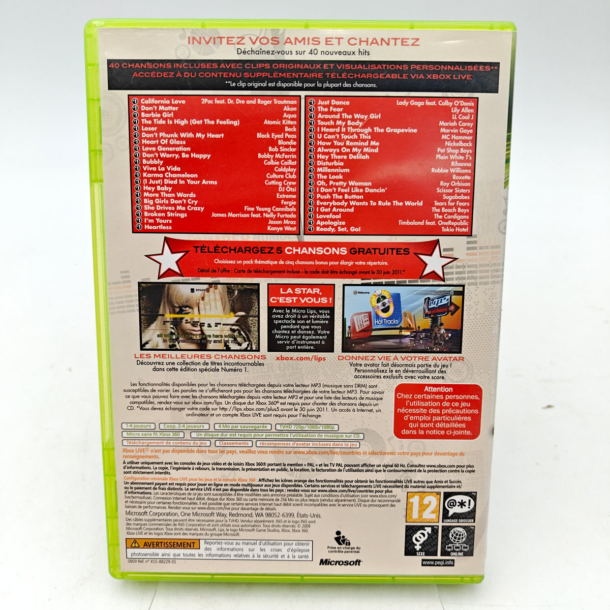 LIPS: NUMBER ONE HITS - XBOX 360