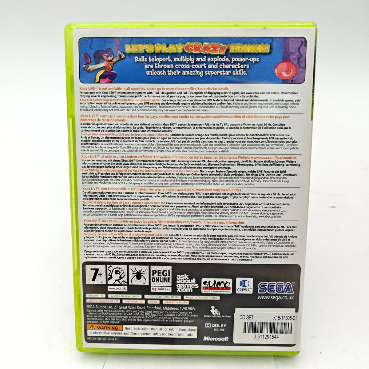 SEGA SUPERSTARS TENNIS - XBOX 360