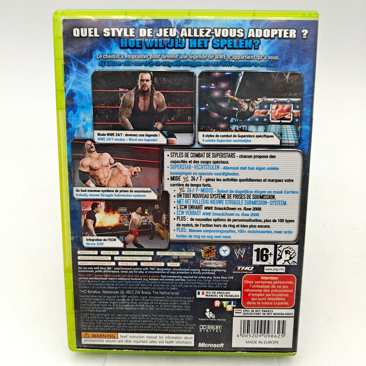 WWE SMACKDOWN VS. RAW 2008 - XBOX 360