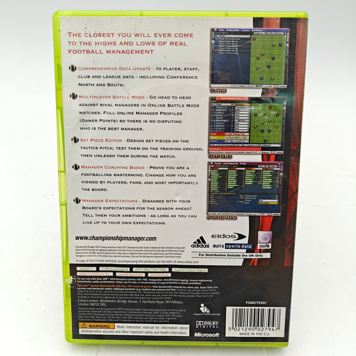CHAMPIONSHIP MANAGER 2007 - XBOX 360