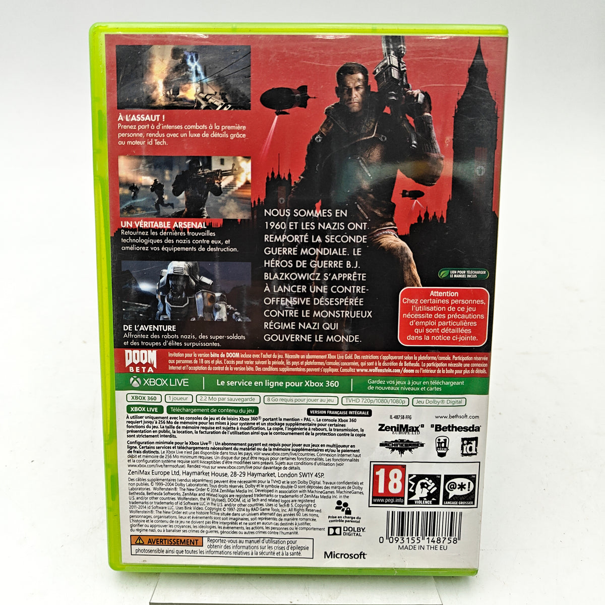 WOLFENSTEIN: THE NEW ORDER - XBOX 360