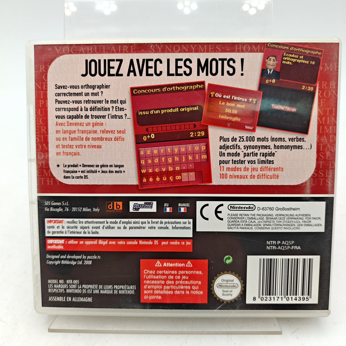 DEVENEZ UN GÉNIE EN LANGUE FRANÇAISE - NINTENDO DS
