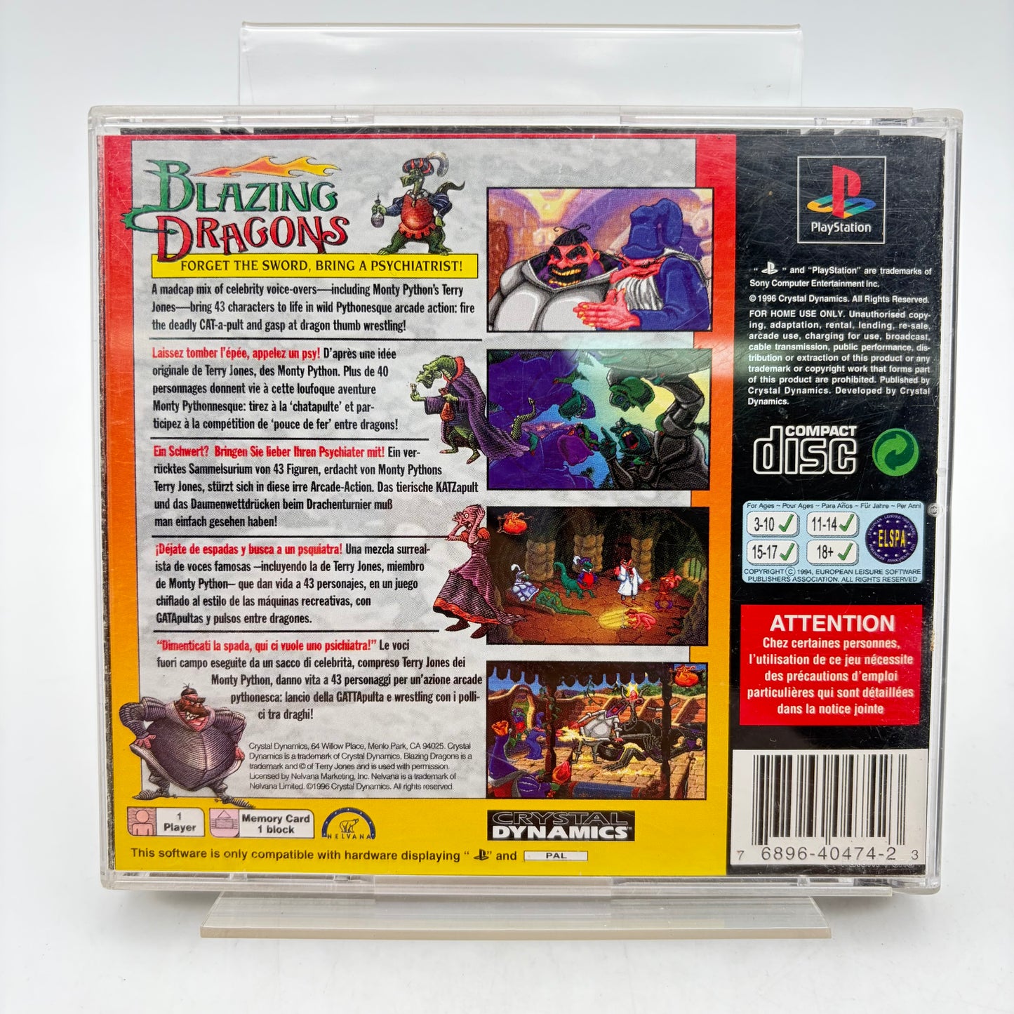 BLAZING DRAGONS - PLAYSTATION 1