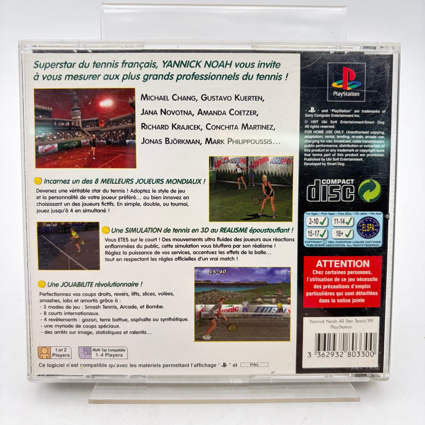 YANNICK NOAH ALL STAR TENNIS '99 - PLAYSTATION 1