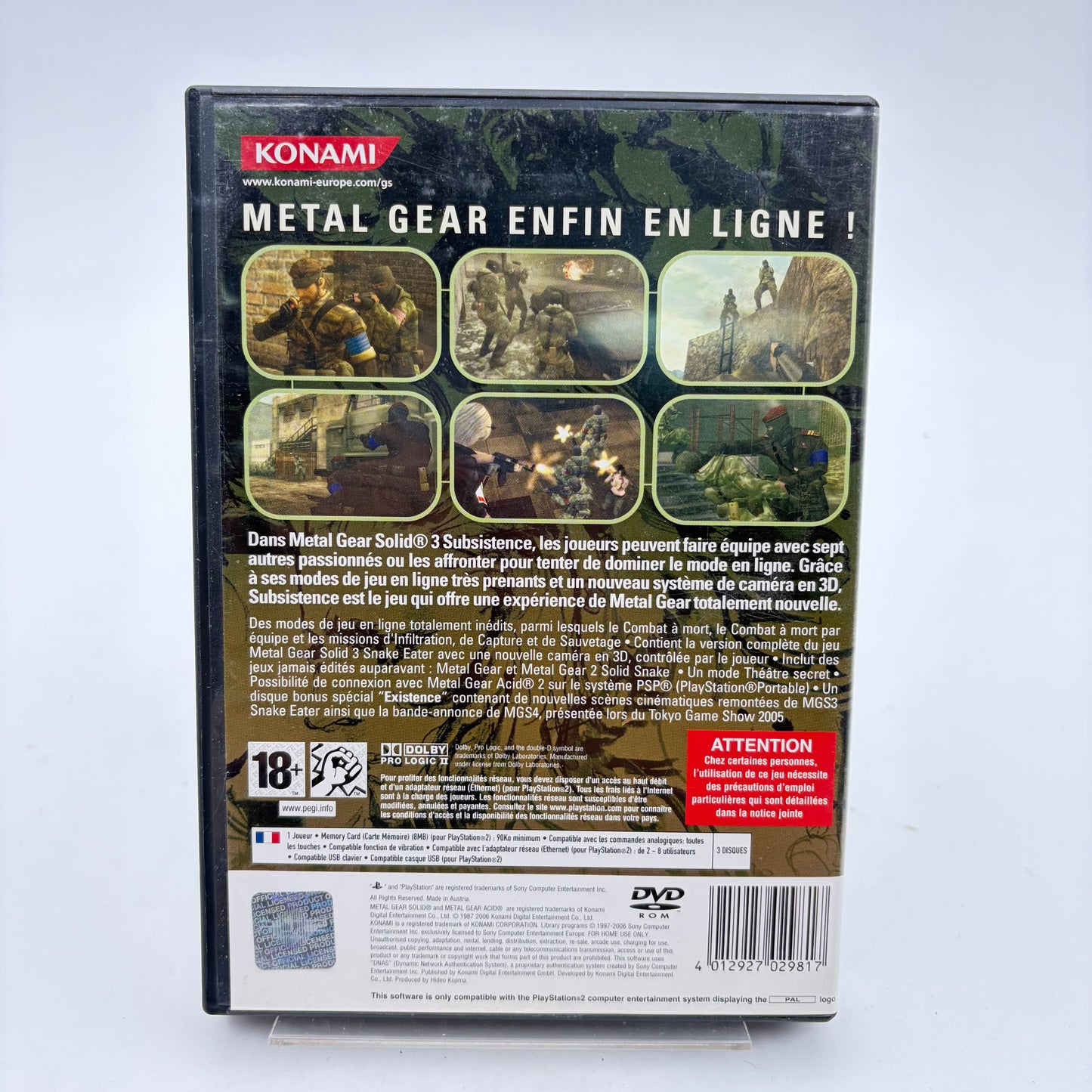 METAL GEAR SOLID 3 SUBSISTENCE - PLAYSTATION 2