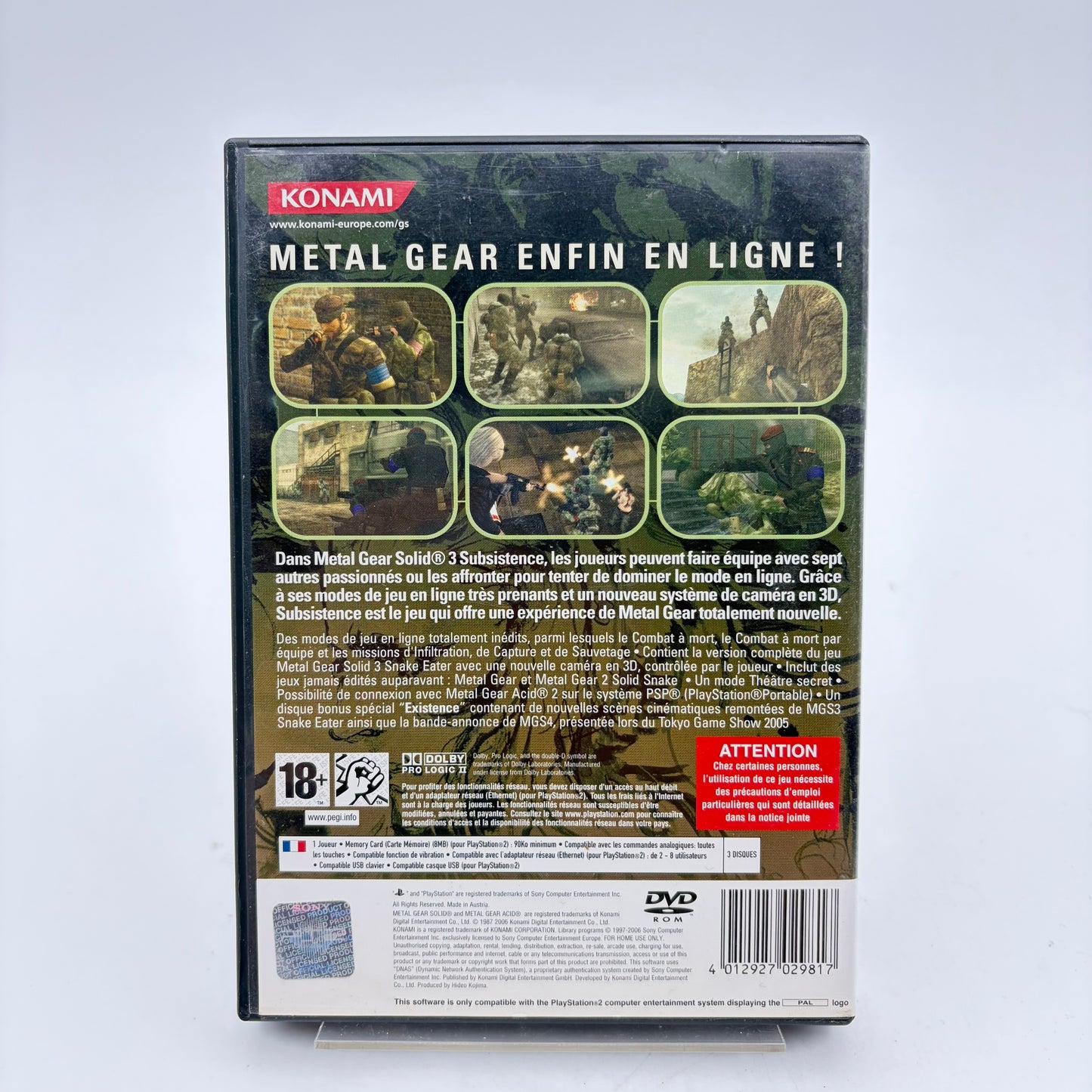 METAL GEAR SOLID 3 SUBSISTENCE - PLAYSTATION 2