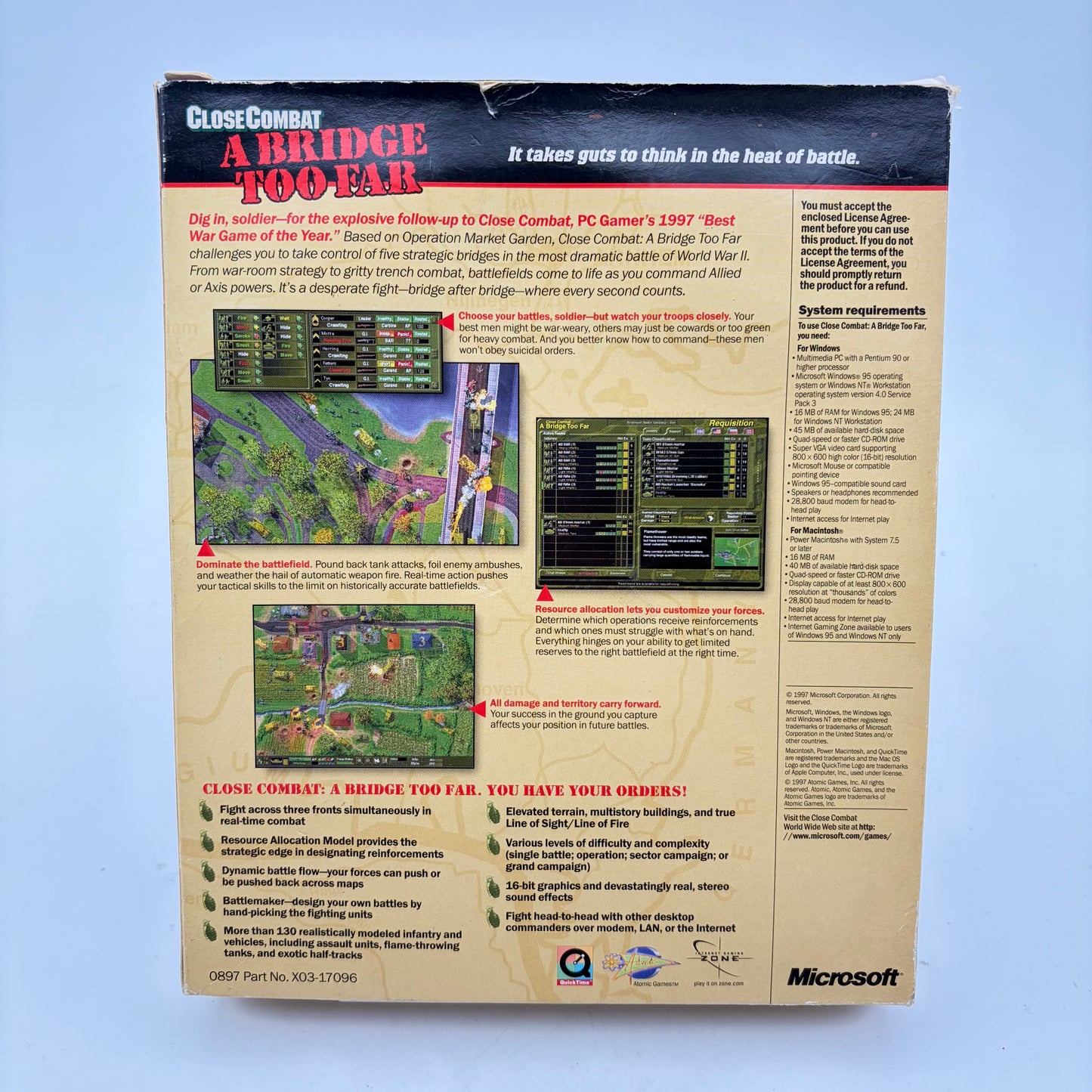 CLOSE COMBAT A BRIDGE TOO FAR - PC BIG BOX