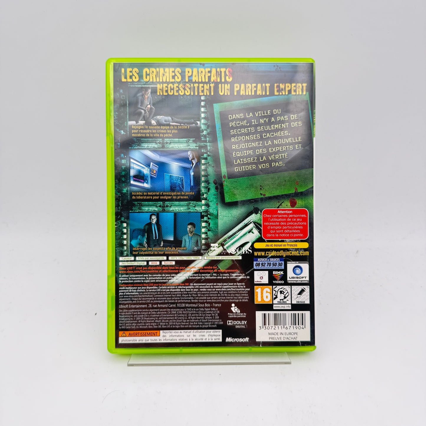 LES EXPERTS CRIME SCENE INVESTIGATION PRÉMÉDITATION - XBOX 360