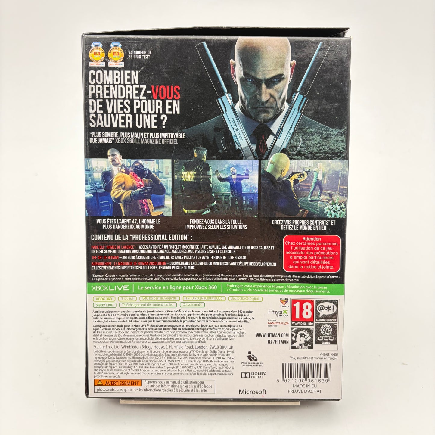 HITMAN ABSOLUTION – PROFESSIONAL EDITION - XBOX 360