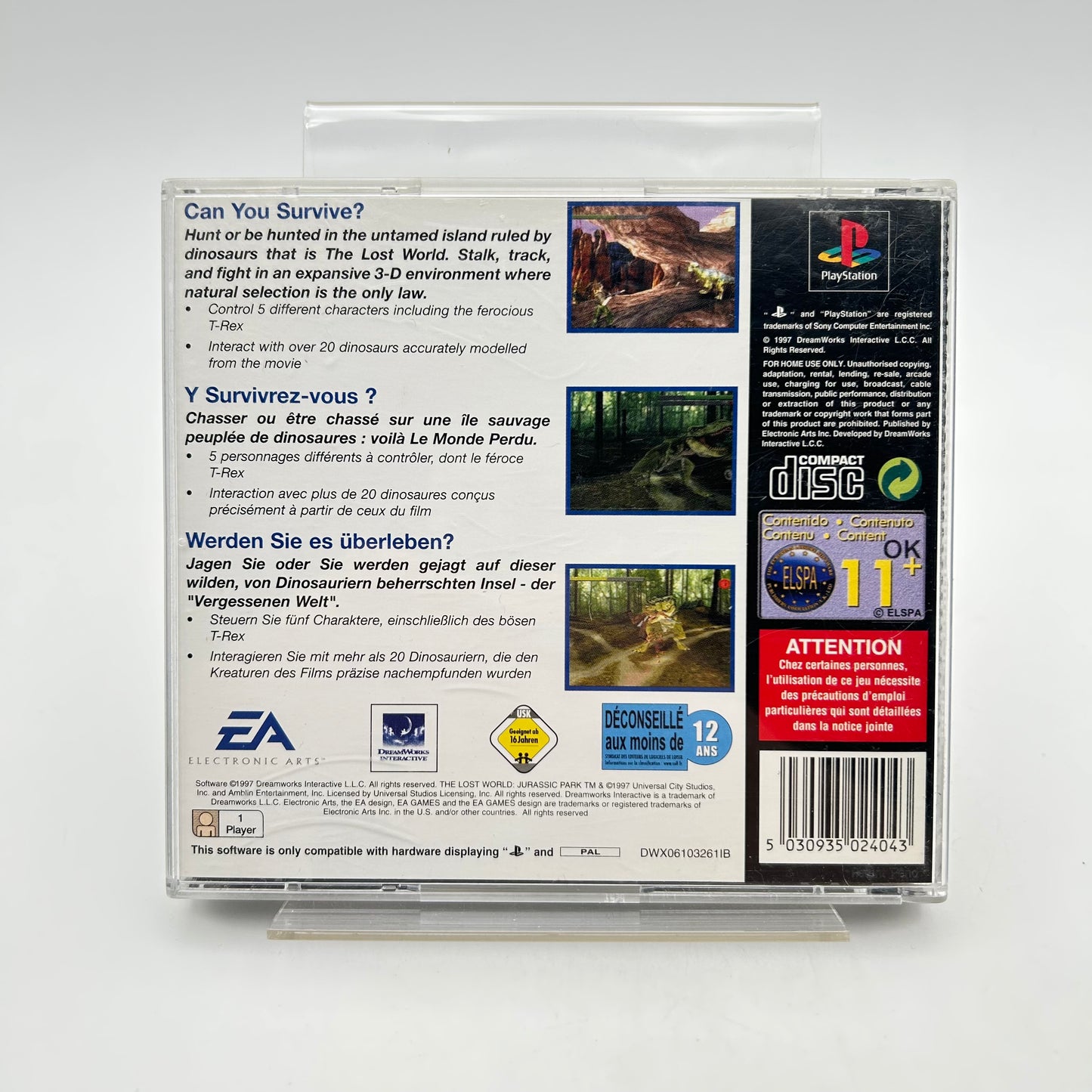 THE LOST WORLD JURASSIC PARK - PLAYSTATION 1