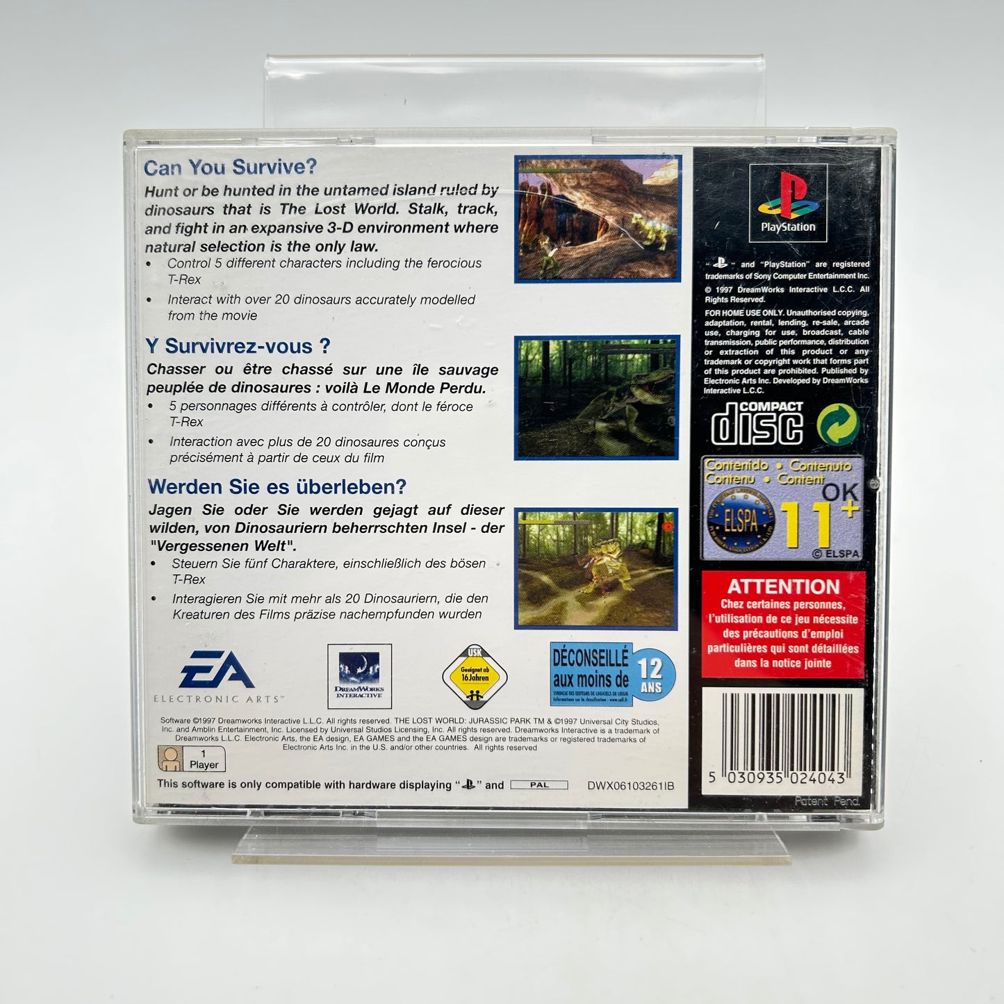 THE LOST WORLD JURASSIC PARK - PLAYSTATION 1