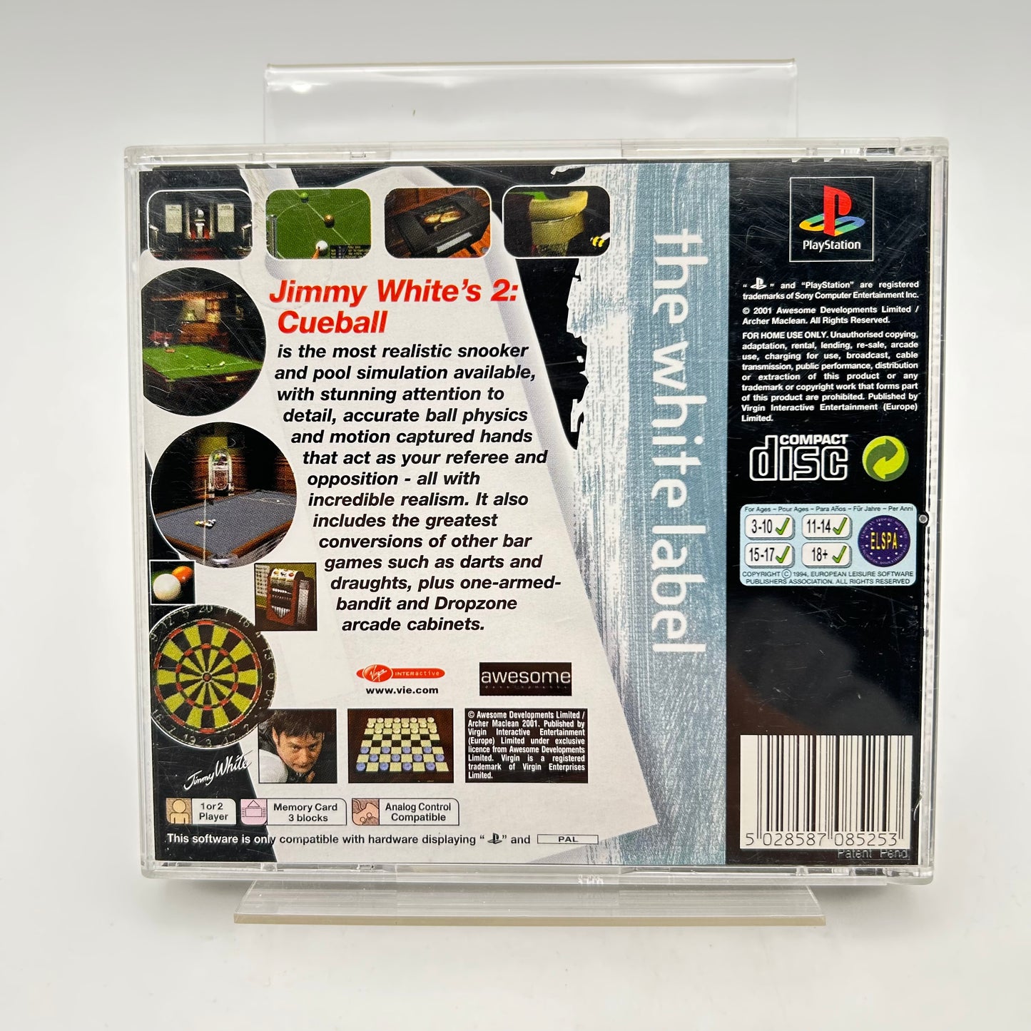 JIMMY WHITE’S 2 CUEBALL - PLAYSTATION 1