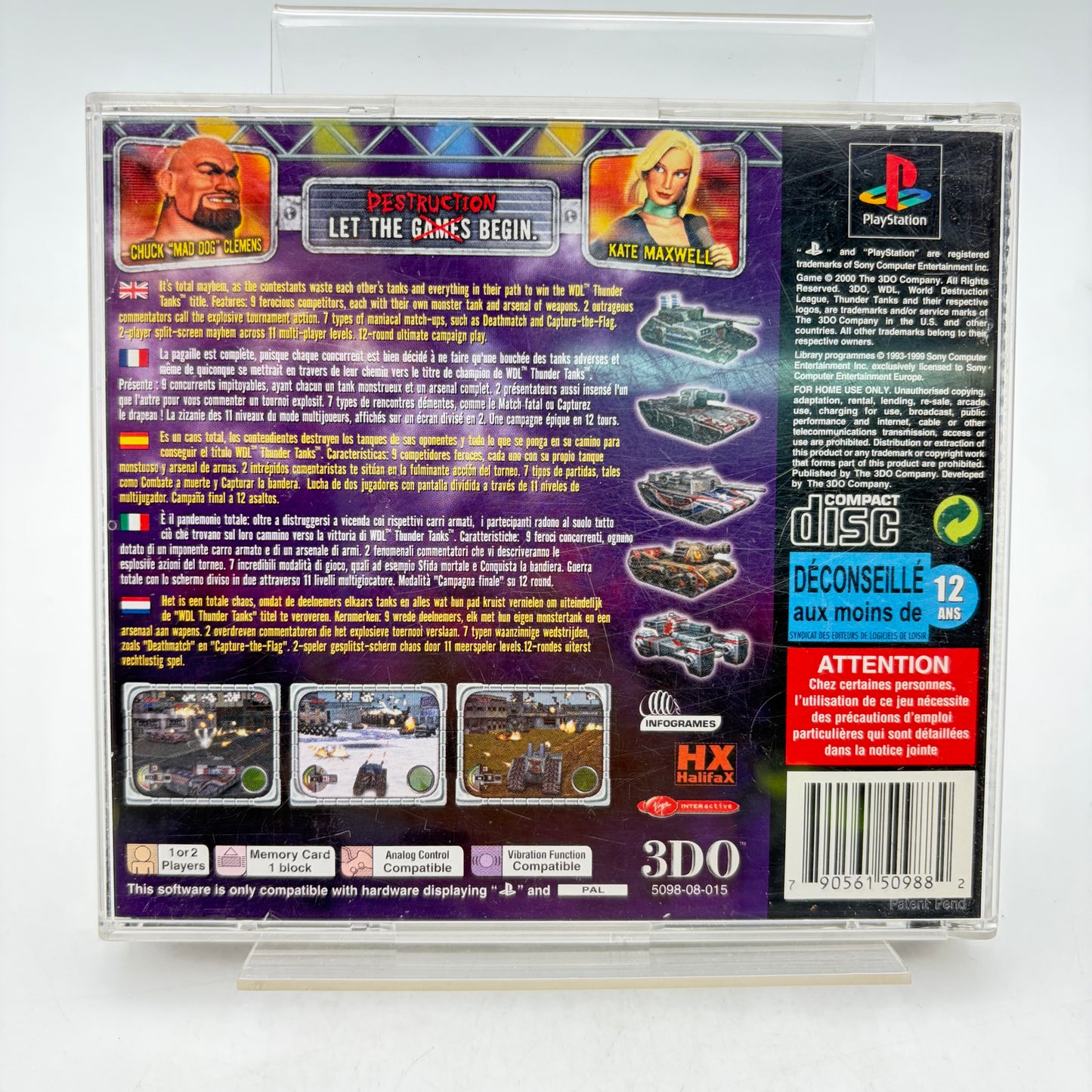 WORLD DESTRUCTION LEAGUE: THUNDER TANKS - PLAYSTATION 1