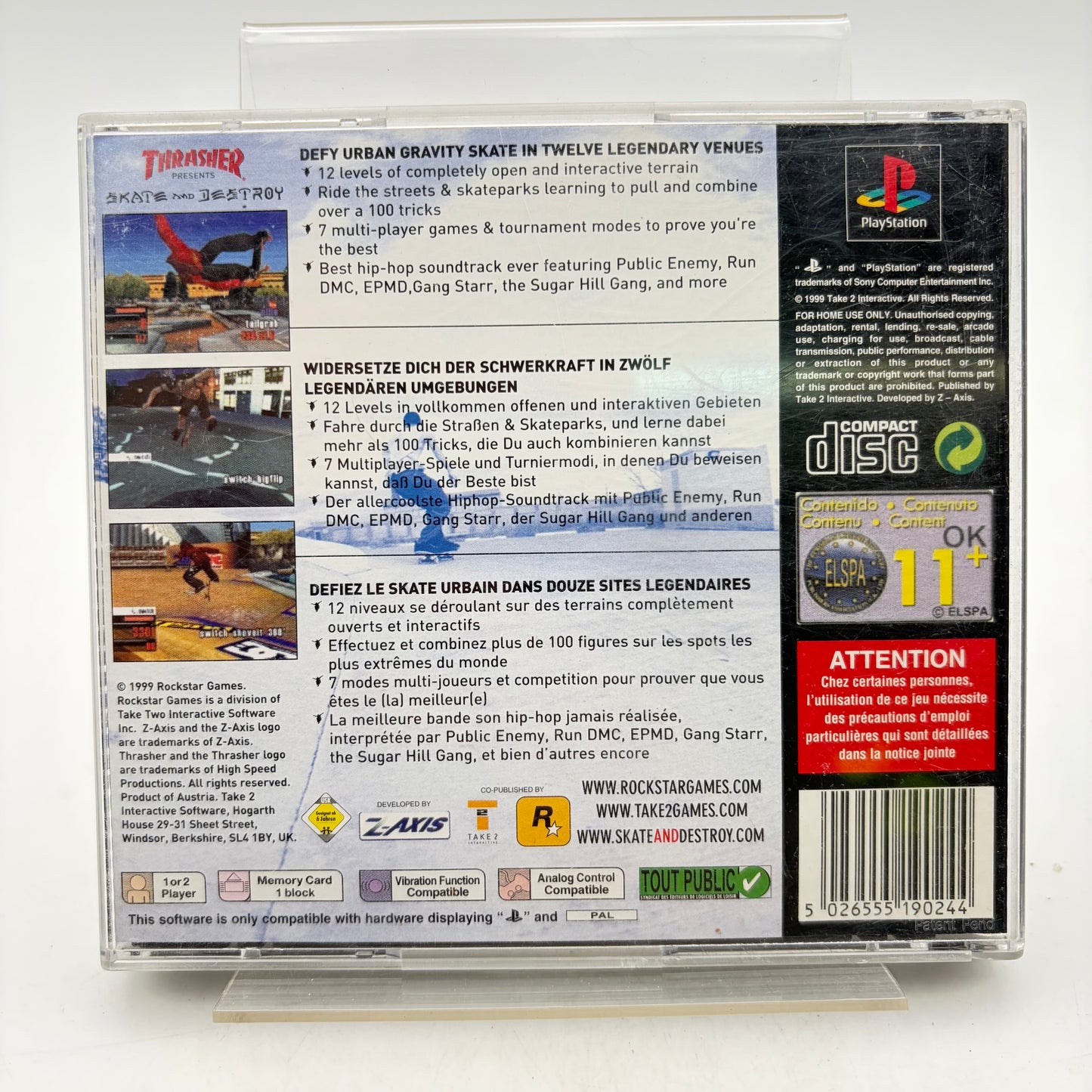 THRASHER: SKATE AND DESTROY - PLAYSTATION 1